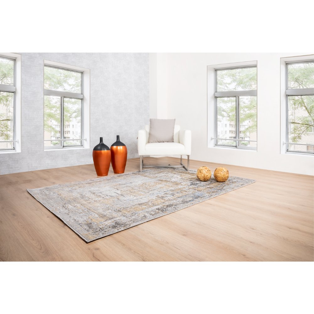 LAVIN ADARA T2260 | Tapete Decorativo para Habitación Hotel Moderno | Tonos Gris + Verde + Oro | Rasurado | Varias Medidas | Rectangular | Interior - T2260-60 x 90 - LAVIN - NOGAL BEAT -