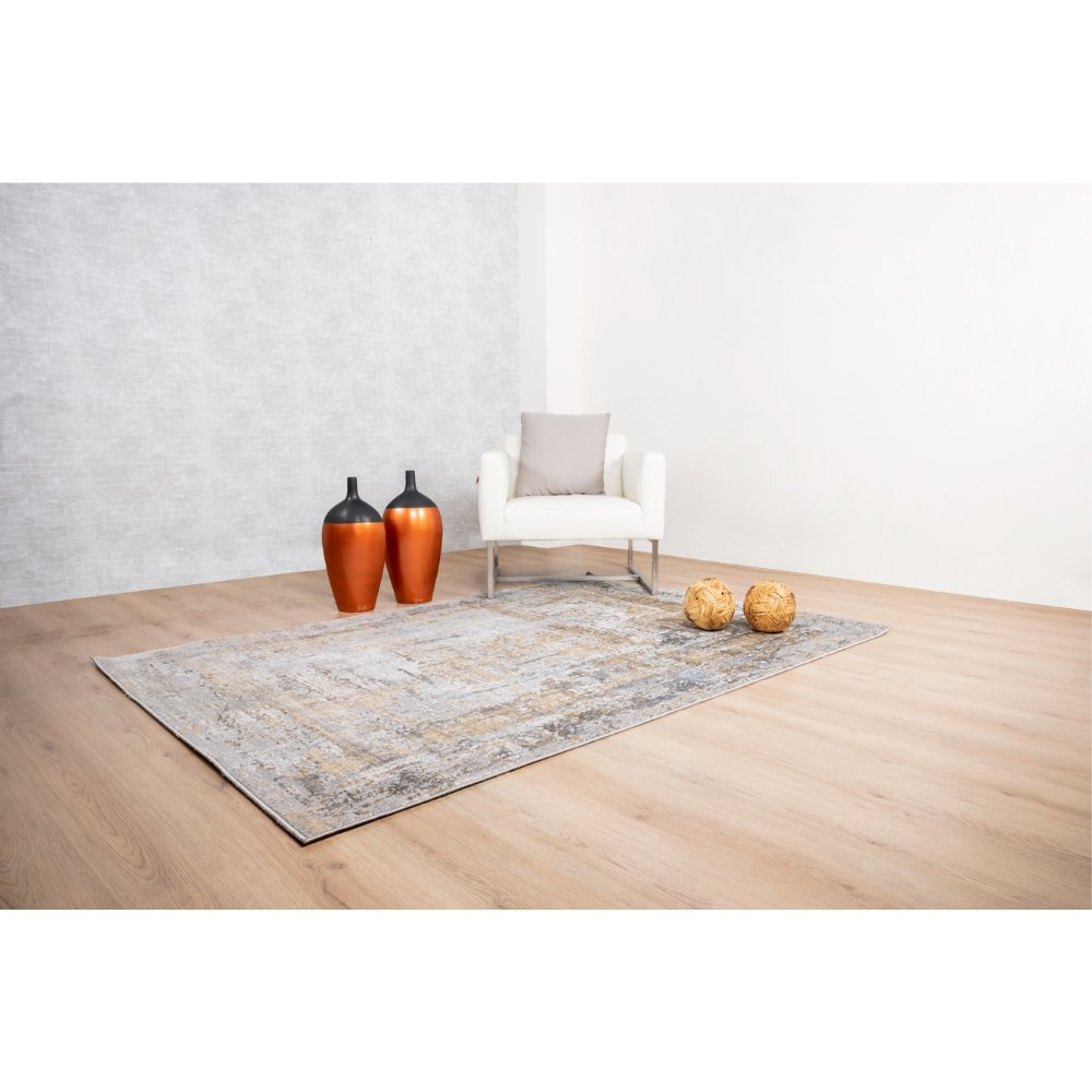 LAVIN ADARA T2260 | Tapete Decorativo para Habitación Hotel Moderno | Tonos Gris + Verde + Oro | Rasurado | Varias Medidas | Rectangular | Interior - T2260-60 x 90 - LAVIN - NOGAL BEAT -